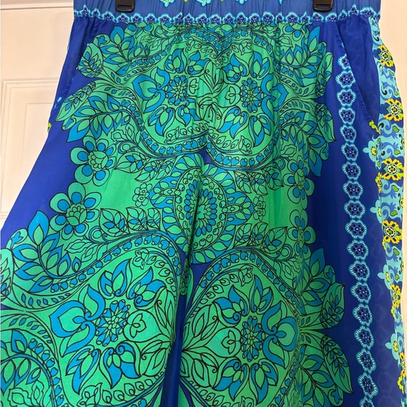 Johnny Was NWT Lauchlen Dolce Boho Print 100% Silk Wide Leg Pants | Size L - Picture 5 of 5